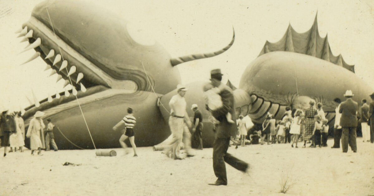 Rosy Monster soufflé balloon op Nantucket Current | NHA Bringing Massive Sea Monster Balloon To…