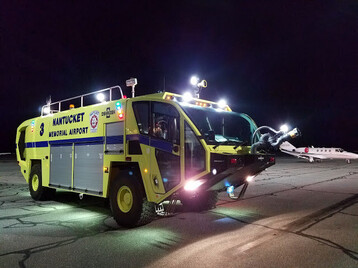 ARFF Truck At Night