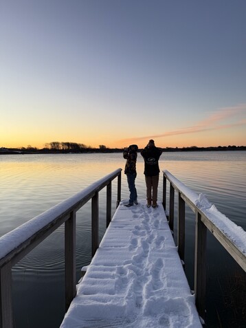 Bro Jordan and Charlie Jordan birding at first light for CBC by Libby Buck Large 2